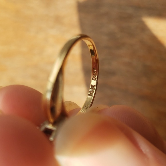 FREE SHIPPING Vintage 14k gold Real Diamonds 💎 ring bundle set of 2 - Picture 3 of 10